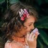 Ladybug Fabric Covered Snap Clips, Pink and Red Shades - Hair Accessories - 2