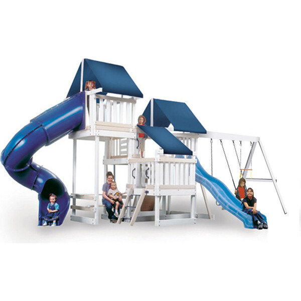 Congo Monkey Playsystem 4 White/Sand With Blue Accessories KidWise Outdoors Playsets