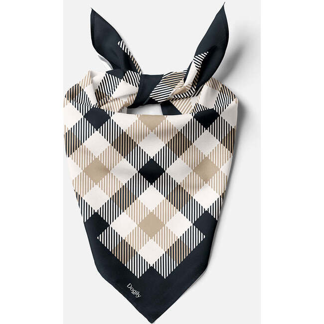 Collins square scarf, Black - Dog Bandanas & Neckties - 3