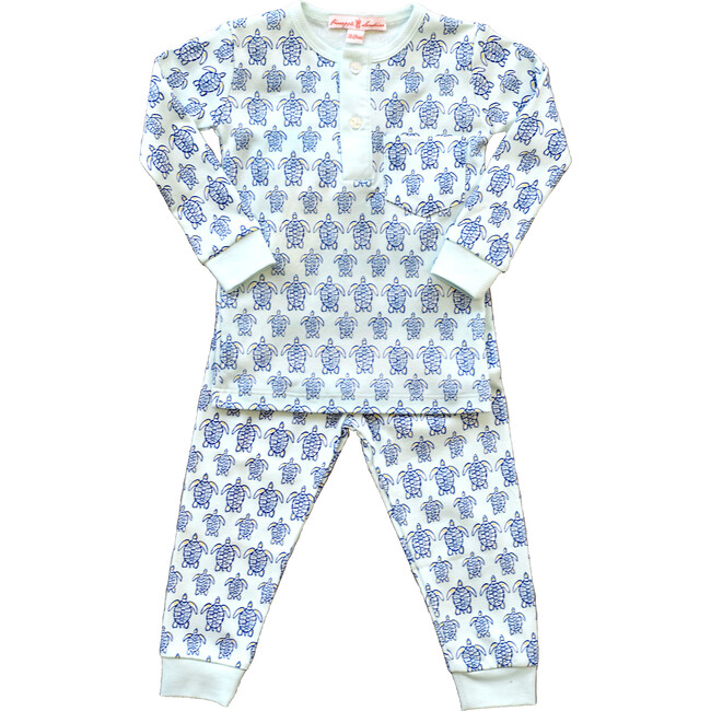 Blue Sea Turtle Pajama Set - Pajamas - 1