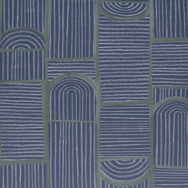 Bloomsbury Wallpaper, Deep Navy - Wallpaper - 3