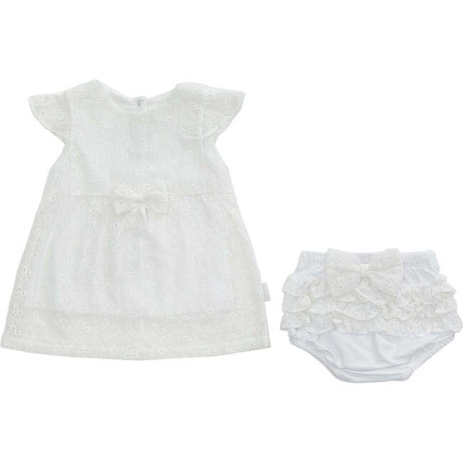 Bow Dress & Bloomers, White