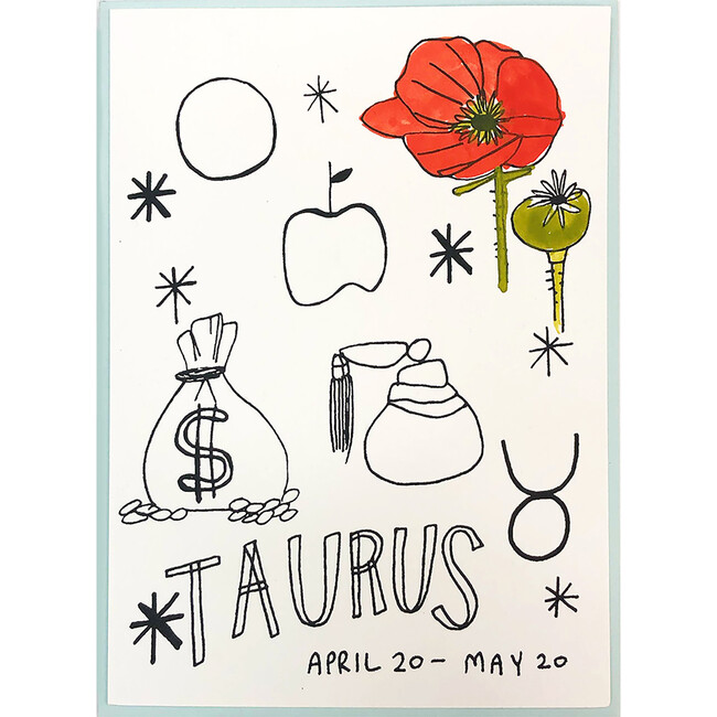 Zodiac Card/Mini Print, Taurus