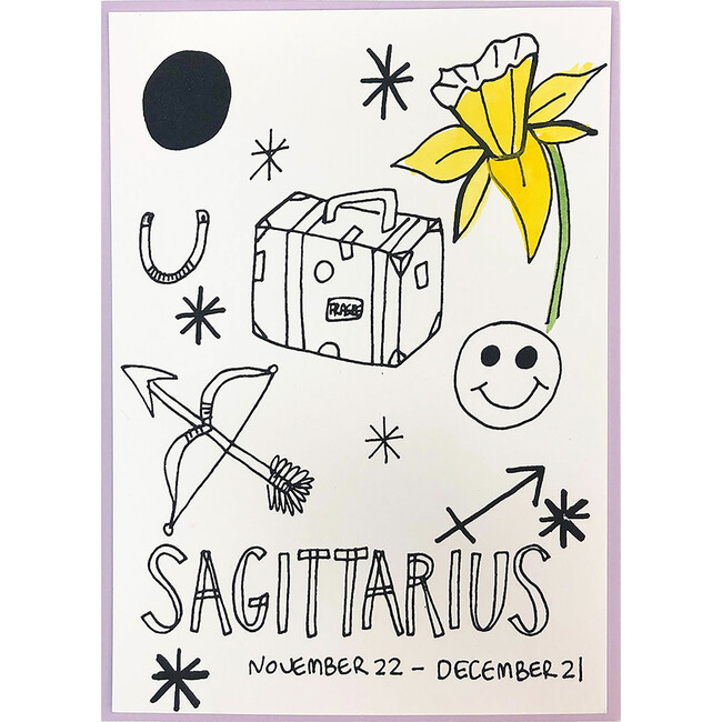 Zodiac Card/Mini Print, Sagittarius