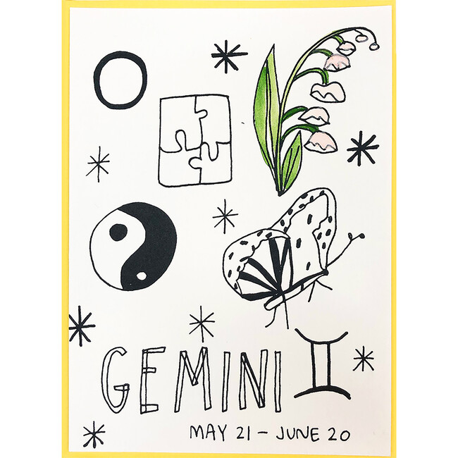 Zodiac Card/Mini Print, Gemini