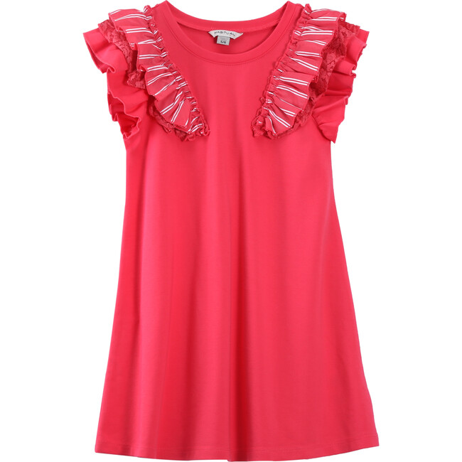 A-Line Knit Dress, Pink - Dresses - 1