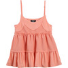 Loose Knit Tiered Tank, Peach - T-Shirts - 1 - thumbnail