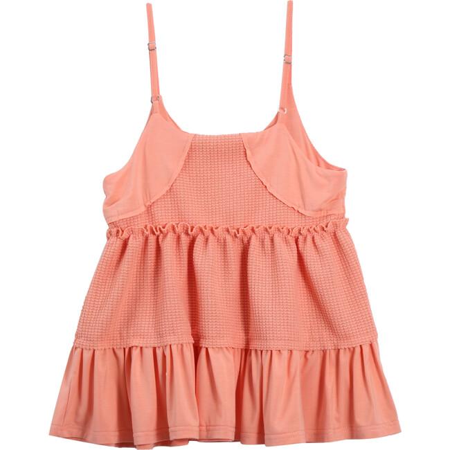 Loose Knit Tiered Tank, Peach - T-Shirts - 2