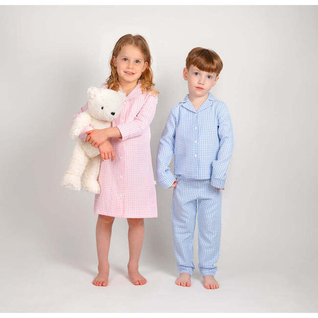 Gingham Grandpa PJ, Blue - Pajamas - 5