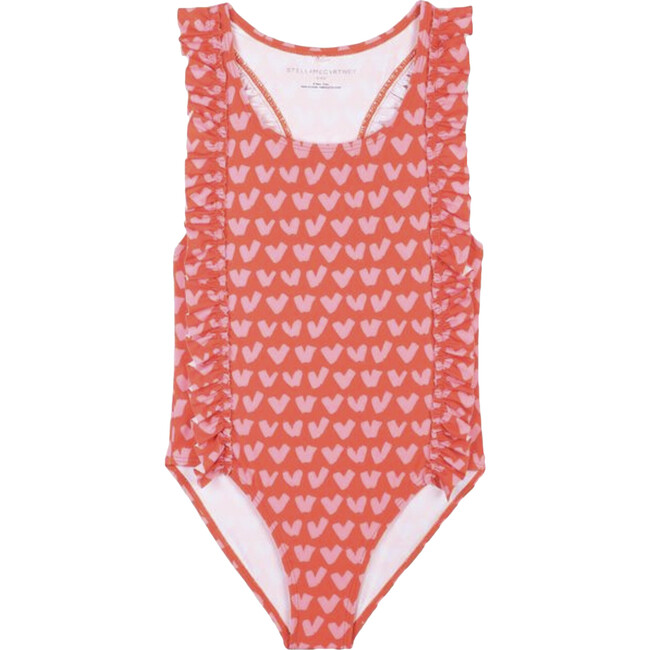 Hearts 1-piece Swimsuit, Red