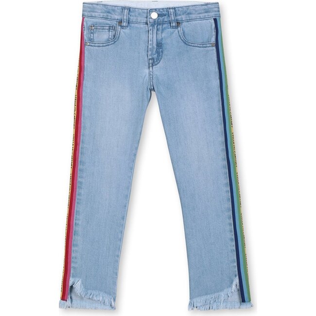 Rainbow Trim Jeans, Blue - Jeans - 1