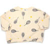 Cotton Terry Slouch Boxy Sweatshirt, Tennis Print - Sweatshirts - 1 - thumbnail