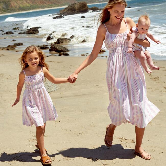 Claire Dress, Pink Multi Stripe - Dresses - 6