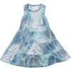 Marble Swirl Tier Dress, Blue - Dresses - 1 - thumbnail