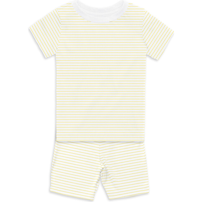 The Organic Nightly Pajama Shorts Set, Lemon Stripe
