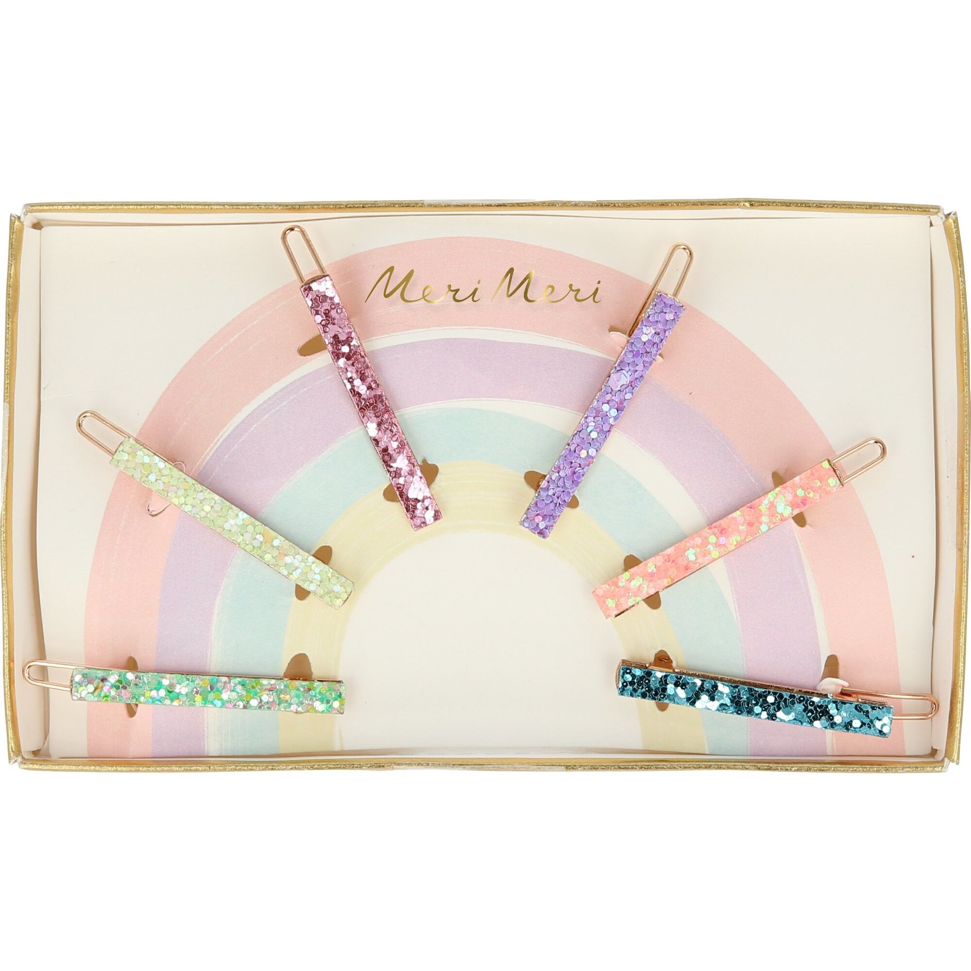 Glitter Rainbow Hair Clips - Hair Accessories - 1