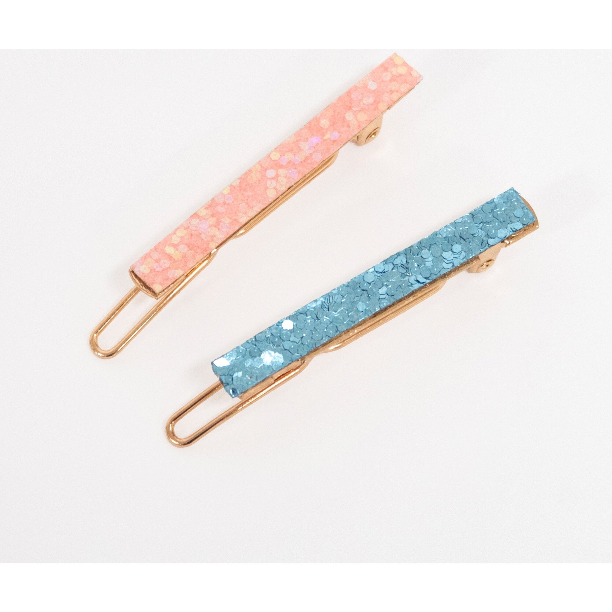 Cove Rectangle Hair Clips | Groovy's | Set of 2 Snap Clips Blue