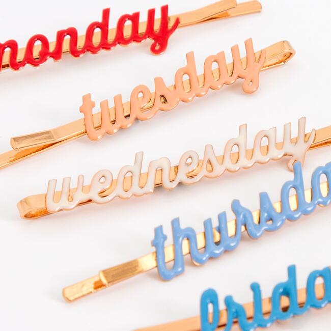 Enamel Week Day Hair Slides - Hair Accessories - 2