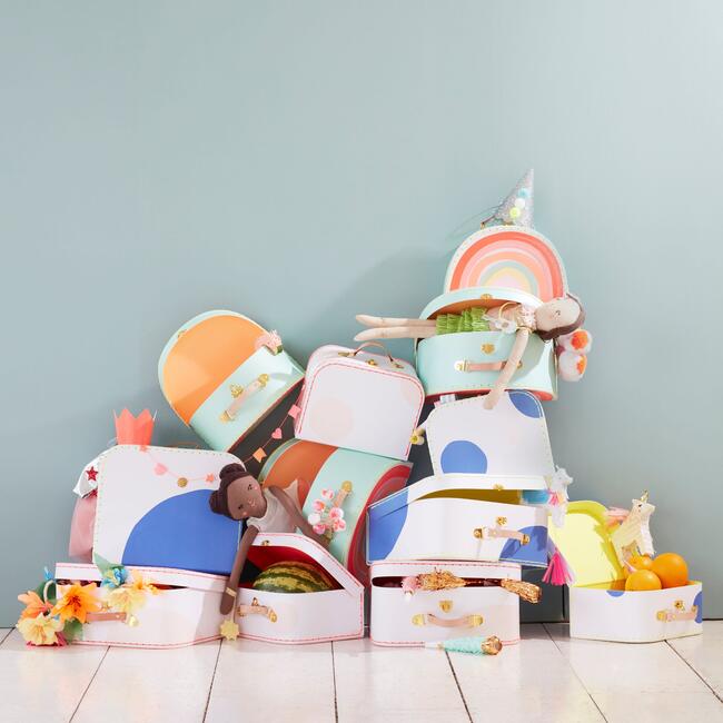 Dot Suitcases, Pink - Bags - 5