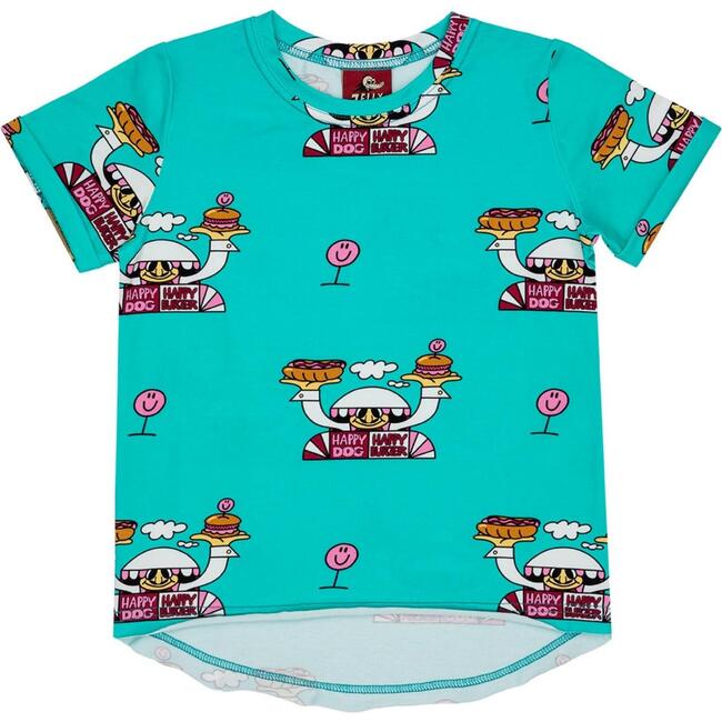 Short Sleeve T-Shirt So Hungry Turquoise