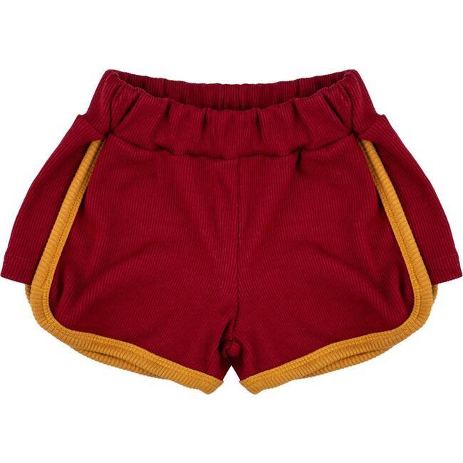 Velour Retro Shorts Crimson - Tees - 1 - zoom