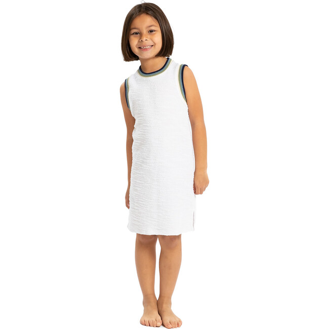 Boucle Echo Stripe Dress, White