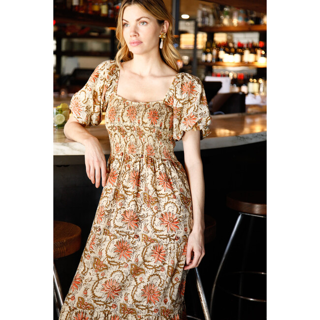 Women's Mae Midi, Coral Floral - Dresses - 3