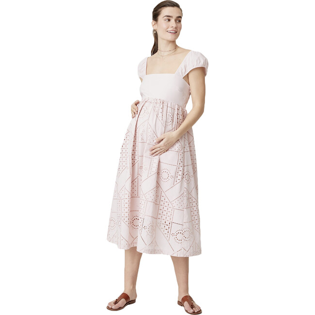 The Women's Ivy Eyelet Midi Dress, Blush Eyelet - Dresses - 1 - zoom