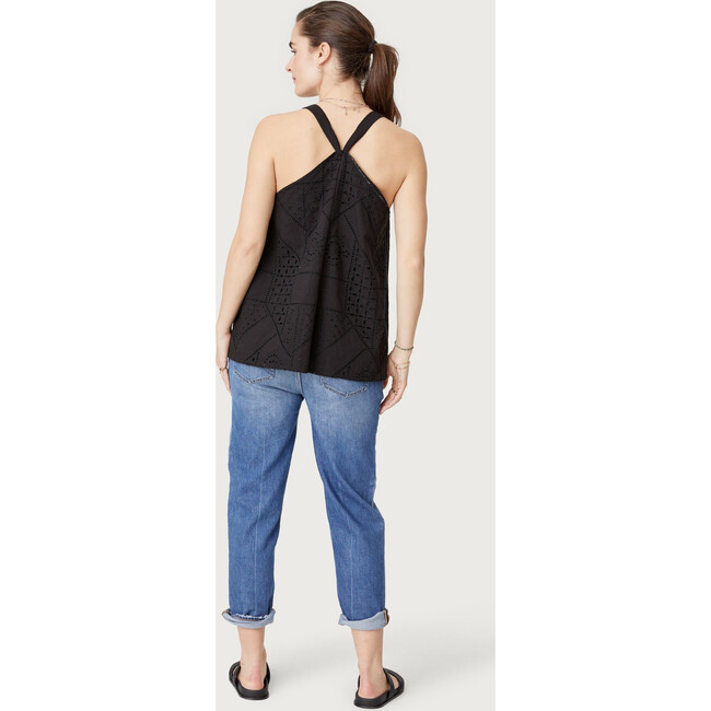 The Women's Eyelet Ella Tank, Black Eyelet - Tees - 5