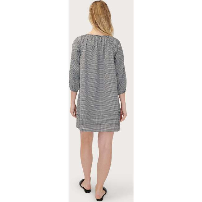 The Women's Short Secret Nursing Dress, Black Gingham - Dresses - 5
