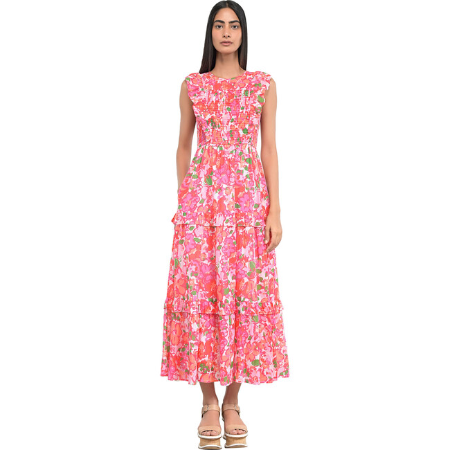 Women's Iris Dress, Techni Floral Magenta - Dresses - 1