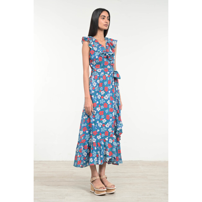 Women's Eris Dress, Melodic Floral Dazzling Blue