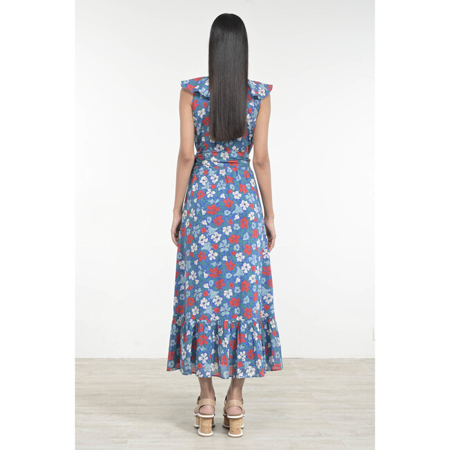Women's Eris Dress, Melodic Floral Dazzling Blue - Dresses - 3