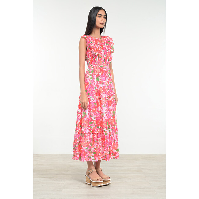 Women's Iris Dress, Techni Floral Magenta - Dresses - 4