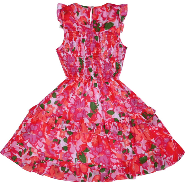 Girls Iris Dress, Techni Floral Magenta - Dresses - 6
