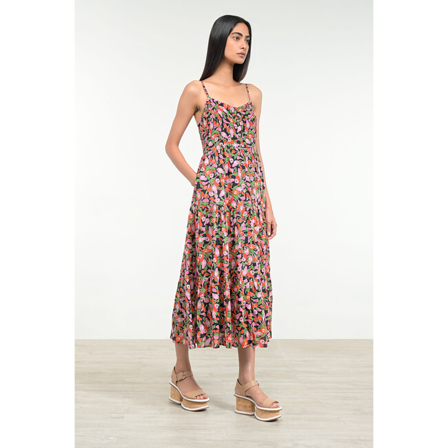 Women's Beryl Dress, Mini Bloom Vivid Black - Dresses - 6