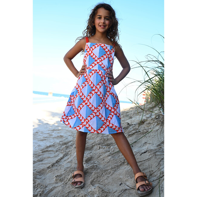 Girls Hattie Dress, Diamond Patchwork Solid - Dresses - 3
