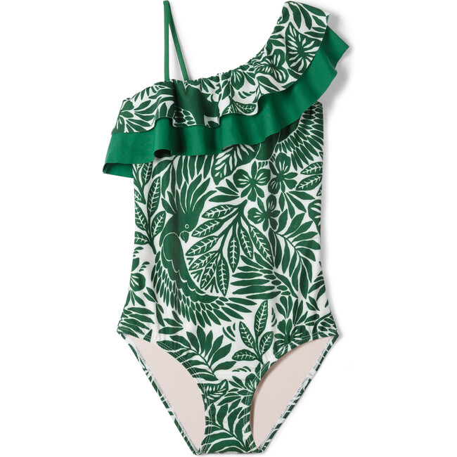 Little Kate One-Piece, Green Tropics - One Pieces - 1 - zoom