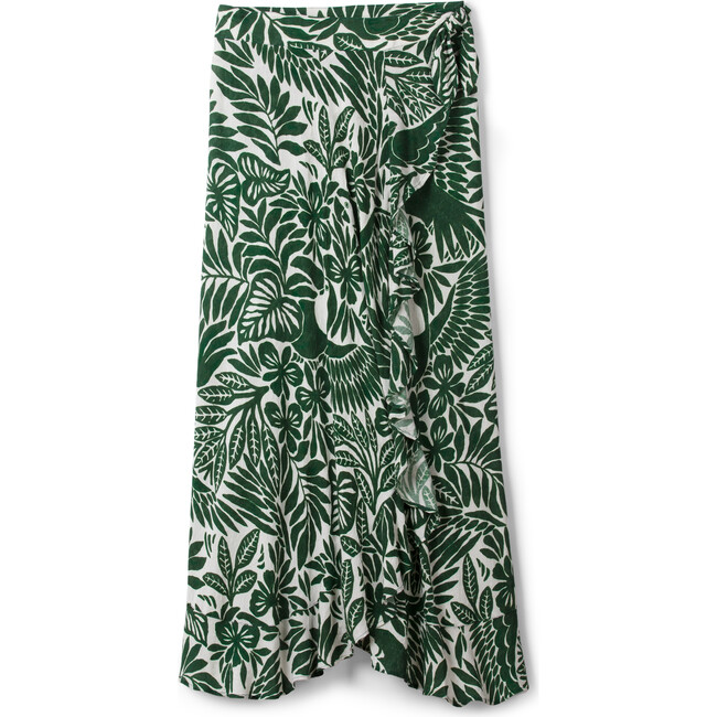 Women's Julia Wrap Skirt, Green Tropics - One Pieces - 1