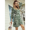 Women's Lyuda Wrap Dress, Green Tropics - One Pieces - 3