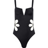 Women's Flora One Piece, Black/Ivory - One Pieces - 1 - thumbnail