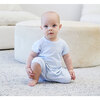 Baby Loop Terry Multi Stripe Short Sleeve Romper, Blue Stripe - Rompers - 2