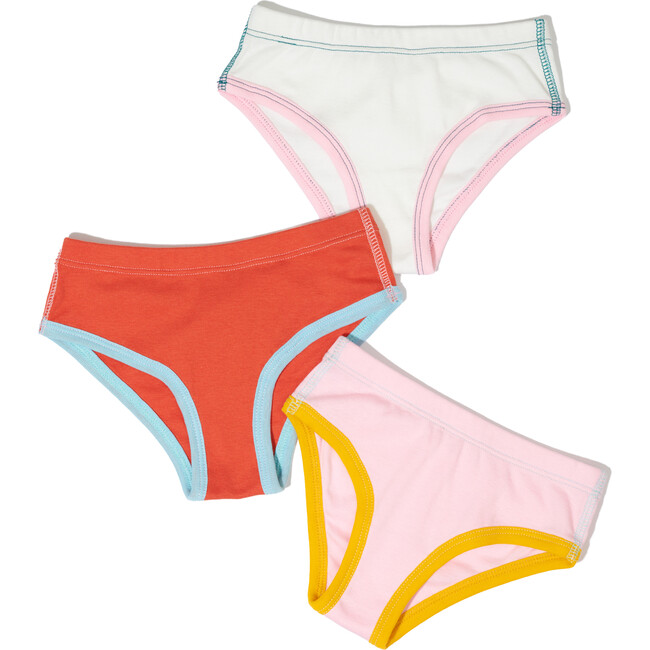 Kids Bikini Underwear 3Pack, Cloud/Clay/Petal
