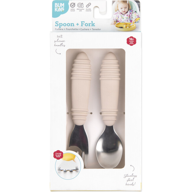 Bumkins | Spoon and Fork Set, Sand (Natural, Size Baby) | Maisonette