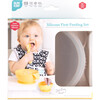 Silicone First Feeding Set w/ Lid & Spoon, Sand - Tableware - 3