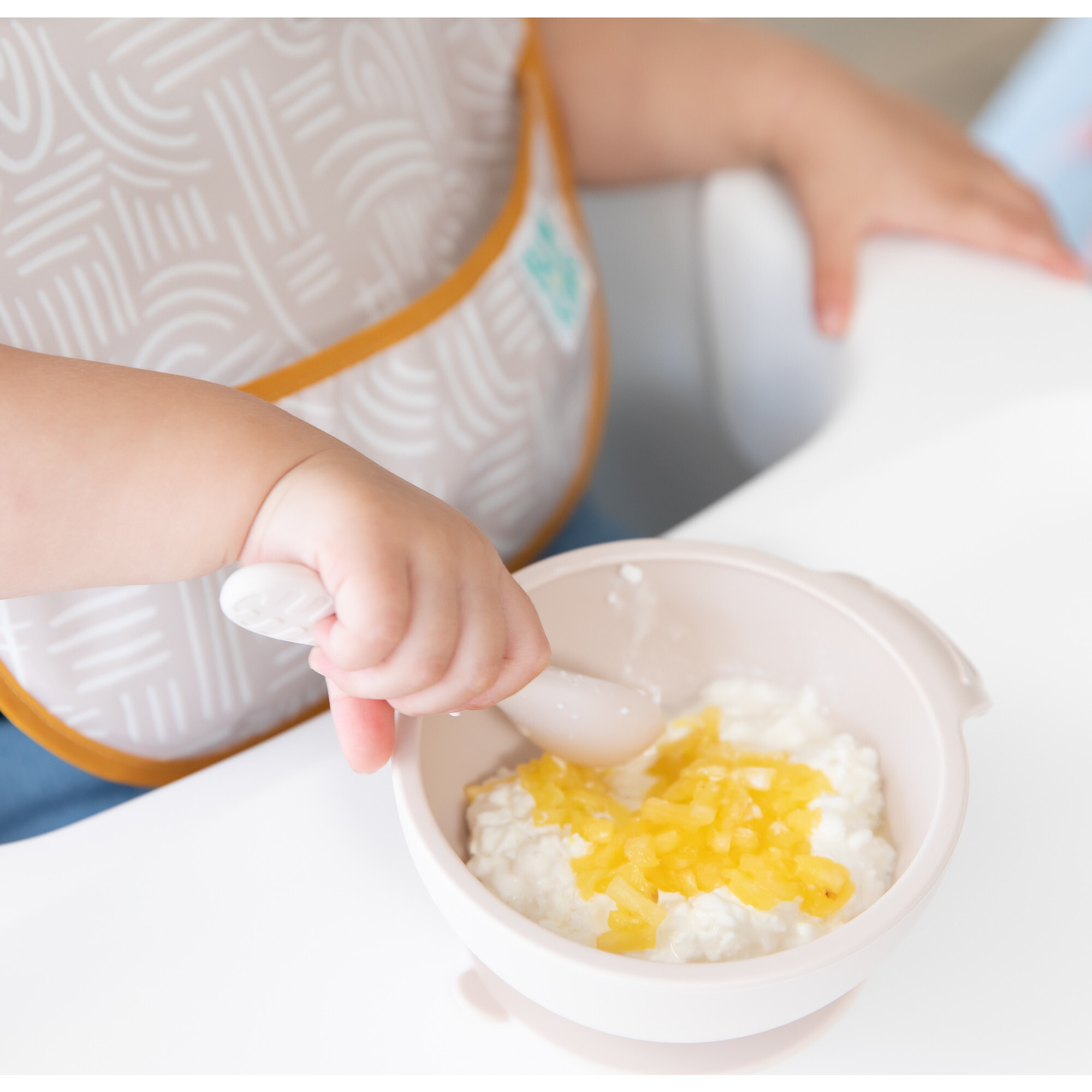 Bumkins Silicone First Feeding Baby Bowl Set - Sand - Size