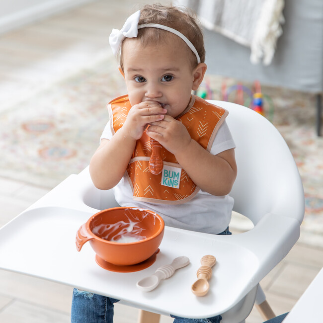 Silicone First Feeding Set w/ Lid & Spoon, Clay - Tableware - 5