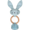 Organic Knit Bunny Rattle, Blue - Rattles - 1 - thumbnail