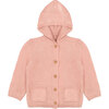 Organic Knit Hooded Sweater, Pink Pearl - Cardigans - 1 - thumbnail