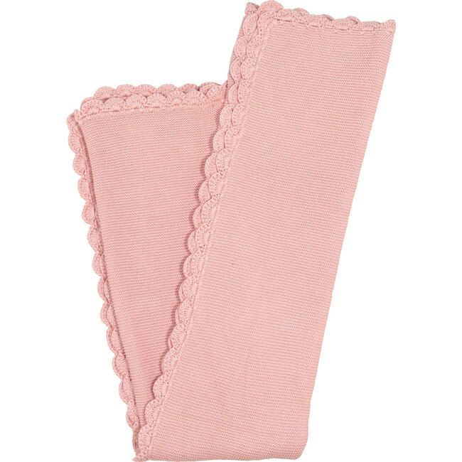 Organic Scallop Knit Blanket, Pink Pearl